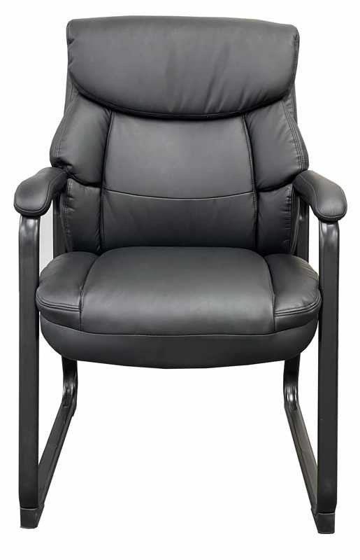 InStock Chairs Big & Tall 400 lb Capacity Bariatric Black Leather Guest Chair