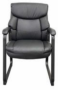 InStock Chairs Big & Tall 400 lb Capacity Bariatric Black Leather Guest Chair