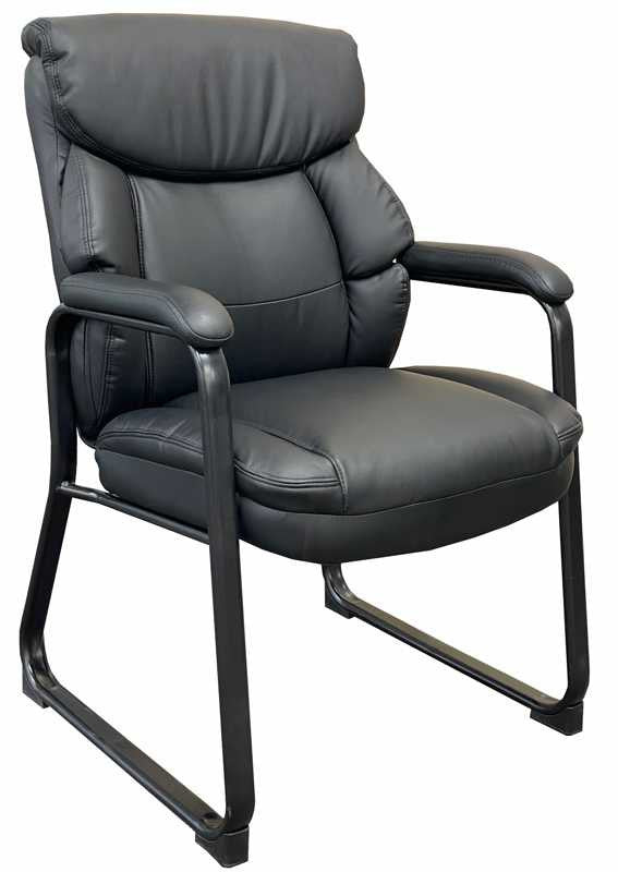 InStock Chairs Big & Tall 400 lb Capacity Bariatric Black Leather Guest Chair